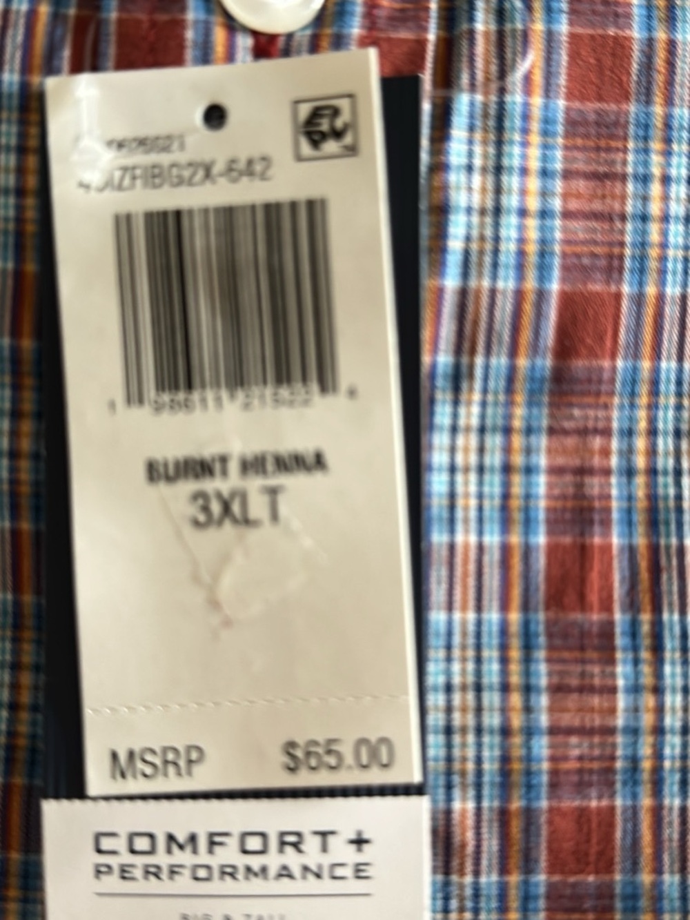 IZOD Burnt Henna Plaid Short-Sleeve Button-Down Shirt - Burnt Henna - Picture 2 of 3